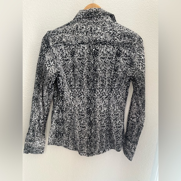 Calvin Klein Patterned Button Down Long Sleeve Collared Shirts - Pink and Black - Picture 8 of 13